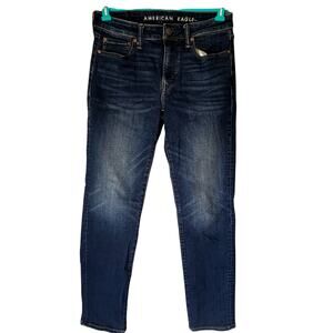 American Eagle Men's Airflex + Dark Wash Original Straight Jean Size 30 x 34